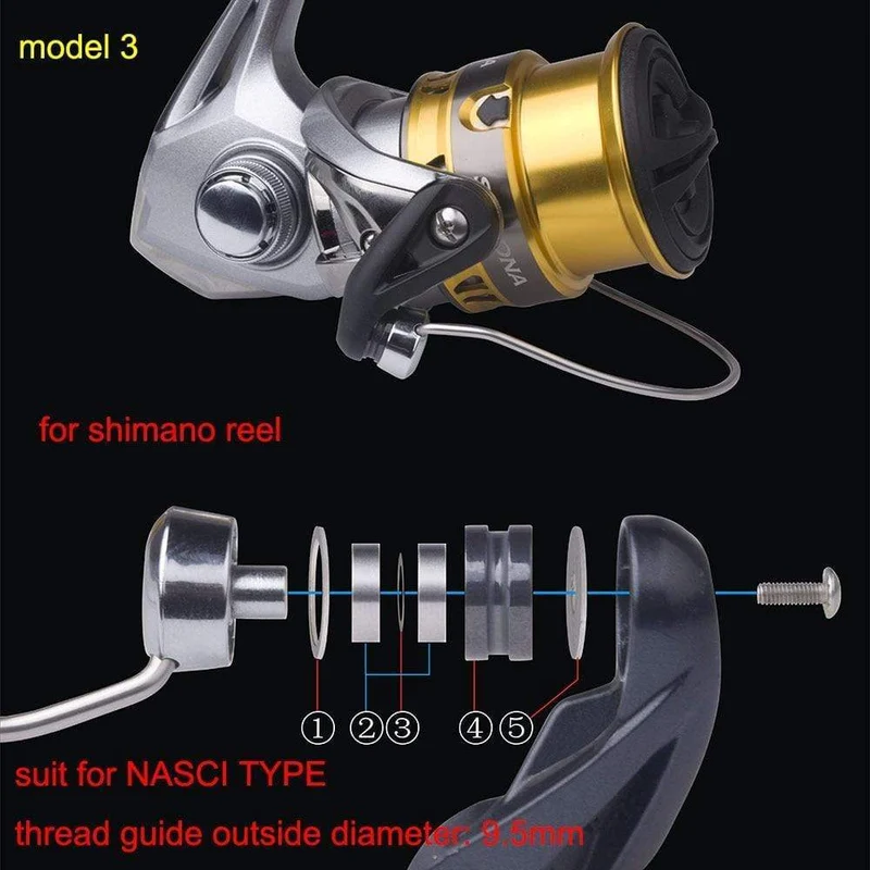 BassLegend - 1 Satz Fishing SIC Line Thread Guide Roller+ Kugellager für Spinnerrolle