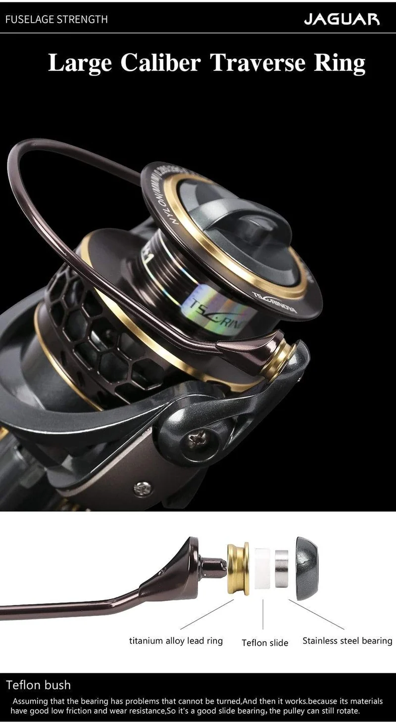 Jaguar 1000 2000 3000 9 + 1BB Angeln Spinning Reel Karpfen Salzwasser Angeln Reel Spinning Metall Griff 2 Spool Rollen Spule