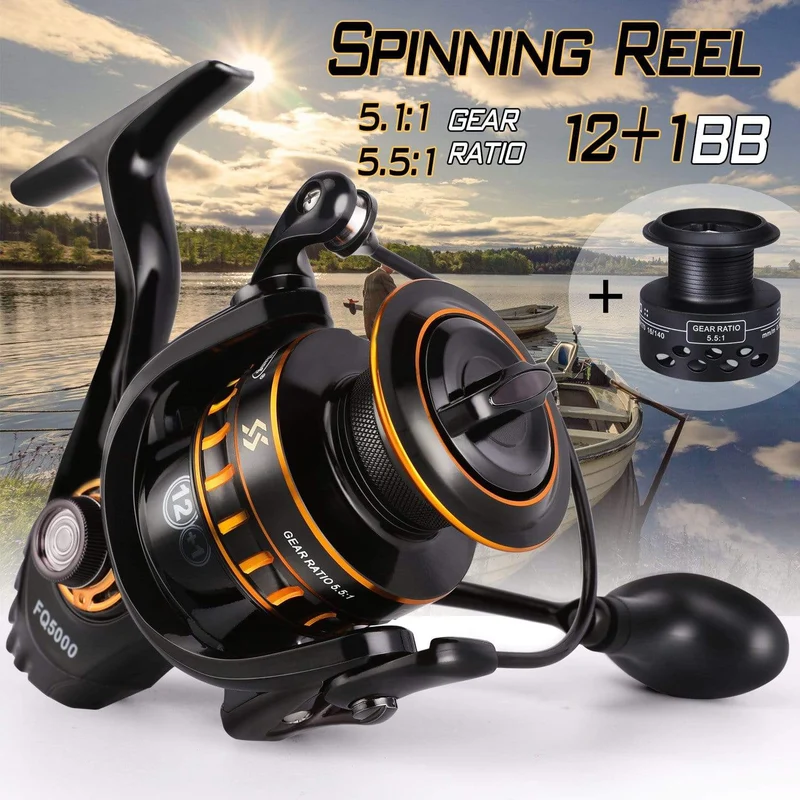 12+1BB Angelrolle 1000–5000 Zug 12 kg Spinnrolle Salzwasserrolle zum Karpfenrollenangeln Pesca und Freispule