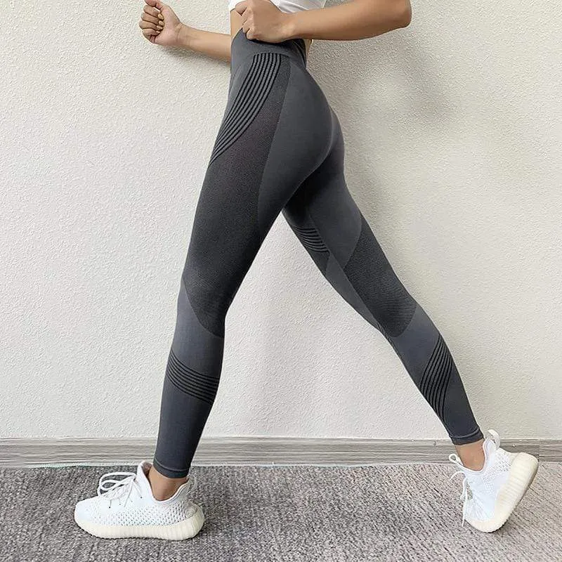 Damen-Leggings, hohe Taille, pfirsichfarbene Hüften, Gym-Leggings, schnell trocknende Sport-Stretch-Fitnesshose