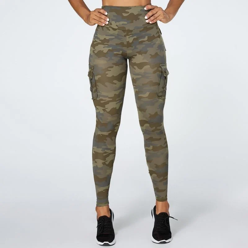Camouflage Yoga Hosen Frauen Fitness Leggings Workout Sport Mit Tasche Sexy Push Up Gym Wear Elastische Dünne Hosen MITAOGIRL