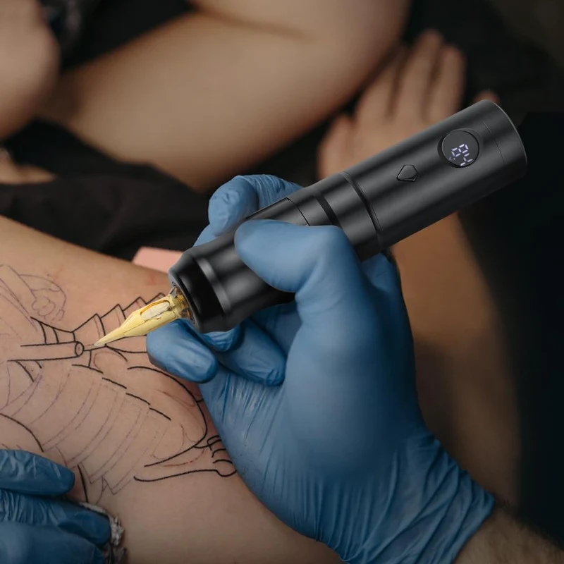 Drahtloser Tattoo-Maschinenstift, rotierender Tattoo-Augenbrauen-Maschine für Körperkunst, kabelloser Tattoo-Stift, professioneller kernloser Motor