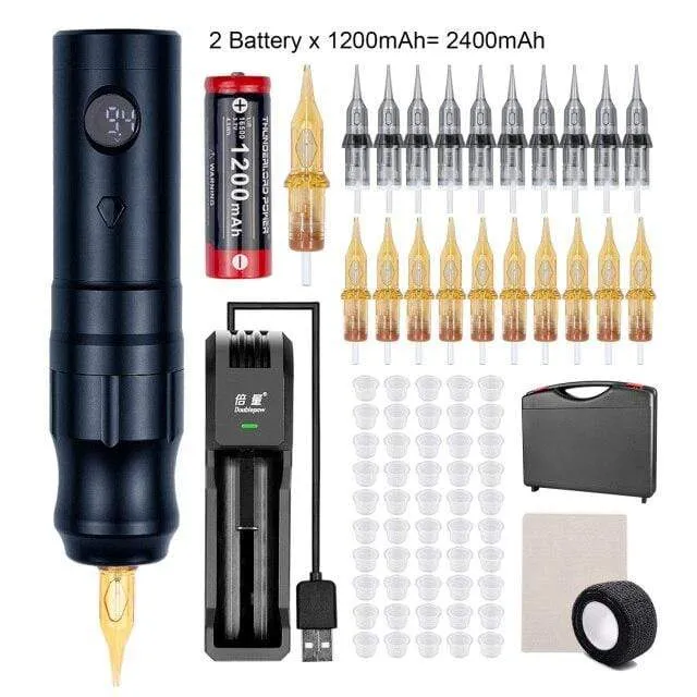 Drahtloser Tattoo-Maschinenstift, rotierender Tattoo-Augenbrauen-Maschine für Körperkunst, kabelloser Tattoo-Stift, professioneller kernloser Motor