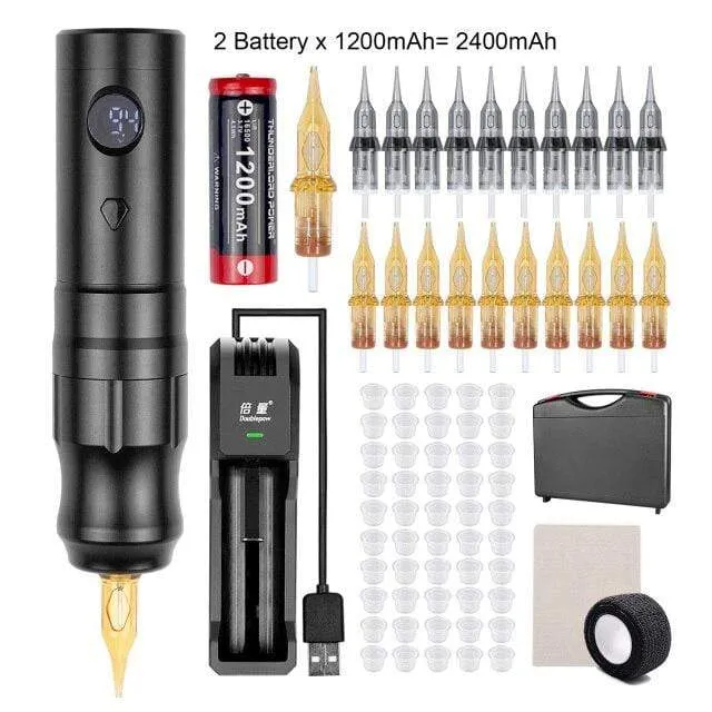 Drahtloser Tattoo-Maschinenstift, rotierender Tattoo-Augenbrauen-Maschine für Körperkunst, kabelloser Tattoo-Stift, professioneller kernloser Motor