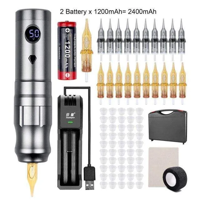 Drahtloser Tattoo-Maschinenstift, rotierender Tattoo-Augenbrauen-Maschine für Körperkunst, kabelloser Tattoo-Stift, professioneller kernloser Motor