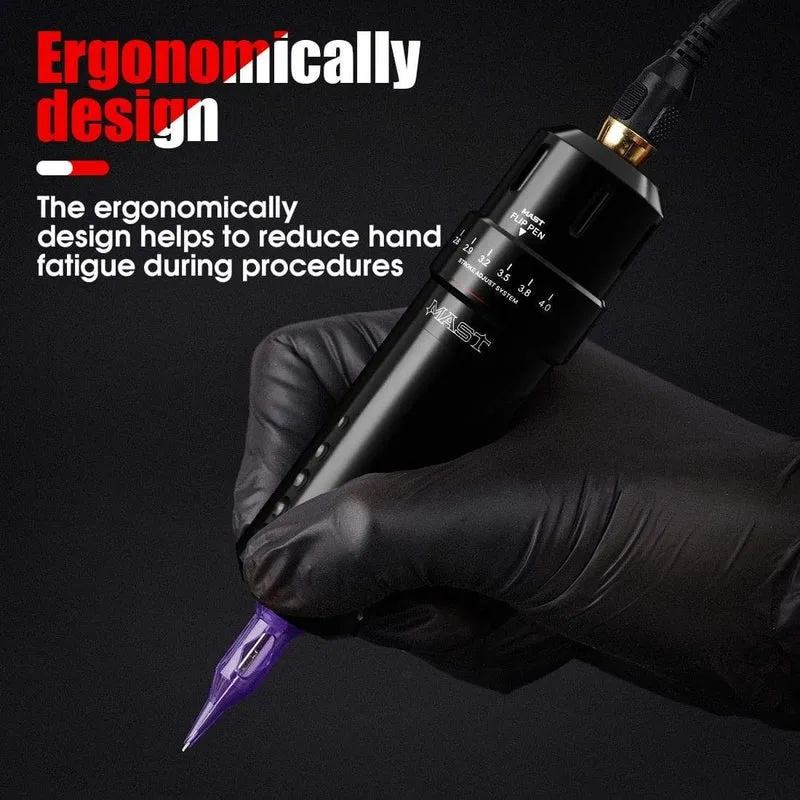 Mast Einstellbarer Hub Permanent Make-up Tattoo Stift Maschine RCA-Schnittstelle Professionelle Coreless Motor Tattoo Rotary Machine