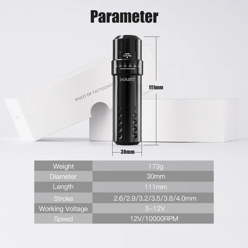 Mast Einstellbarer Hub Permanent Make-up Tattoo Stift Maschine RCA-Schnittstelle Professionelle Coreless Motor Tattoo Rotary Machine