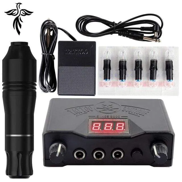 Professionelles Tattoo Kit Set Permanent Make-up Kit Rotary Maschinen Tattoo Netzteil Tattoo Nadeln Tinte Komplettes Werkzeug Zubehör