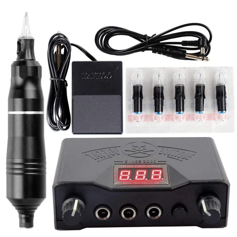Professionelles Tattoo Kit Set Permanent Make-up Kit Rotary Maschinen Tattoo Netzteil Tattoo Nadeln Tinte Komplettes Werkzeug Zubehör