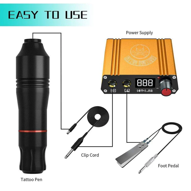 Professionelles Tattoo Kit Set Permanent Make-up Kit Rotary Maschinen Tattoo Netzteil Tattoo Nadeln Tinte Komplettes Werkzeug Zubehör