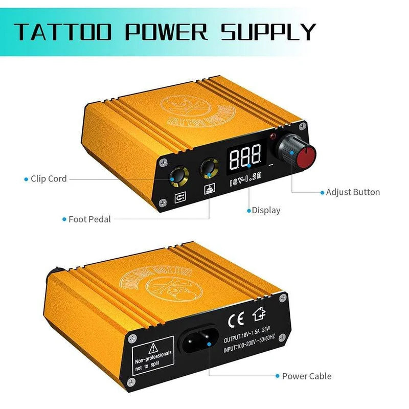 Professionelles Tattoo Kit Set Permanent Make-up Kit Rotary Maschinen Tattoo Netzteil Tattoo Nadeln Tinte Komplettes Werkzeug Zubehör