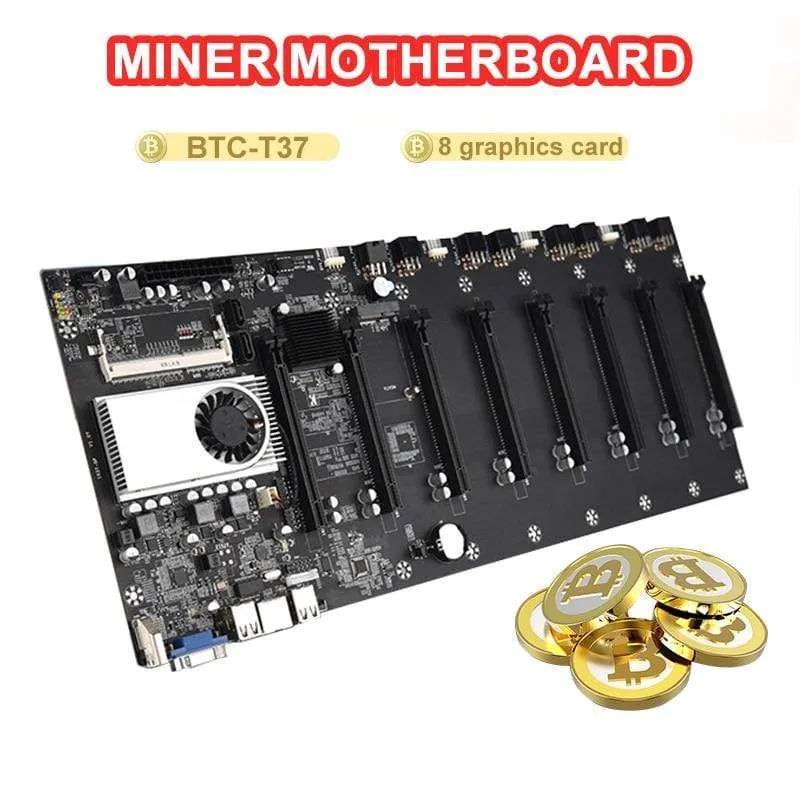 BTC-T37 Bergbau Motherboard VGA 8PCIE 16X 8GPU Grafikkarte Unterstützung 1066/1333/1600 MHz DDR3/DDR3L BTC-T37 Bergbau Motherboard
