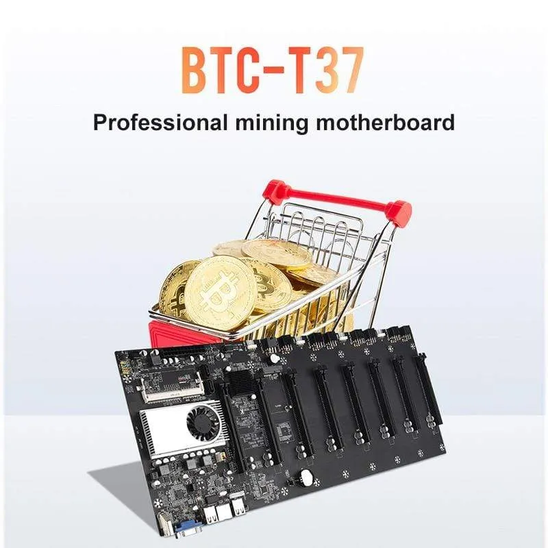 BTC-T37 Bergbau Motherboard VGA 8PCIE 16X 8GPU Grafikkarte Unterstützung 1066/1333/1600 MHz DDR3/DDR3L BTC-T37 Bergbau Motherboard