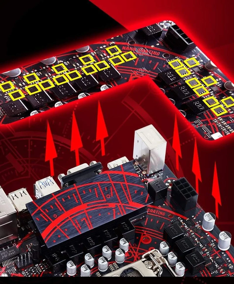 Motherboard Meterstone B460M USB3.1*3 LGA1200 M-ATX SATA 3.0 PCI-E NVME unterstützt Intel 10th Core PCIE 16X Alloy Armor Slot