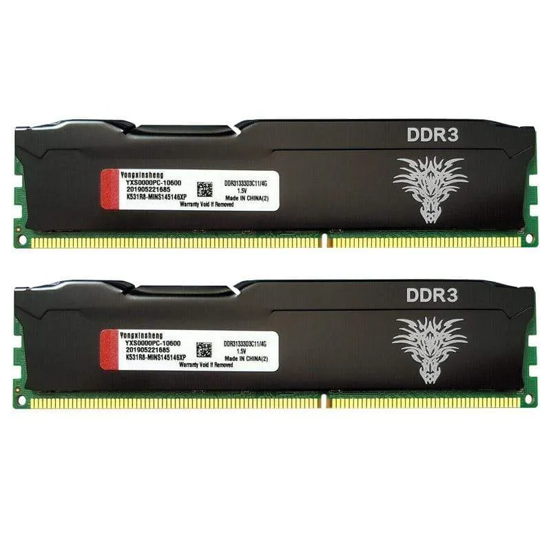 DDR3 RAM 4 GB 8 GB 1333 MHz 1600 MHz Desktop-Speicher PC3-10600 PC3-12800 240-Pin Non-ECC Unbuffered DIMM Kühlweste schwarz