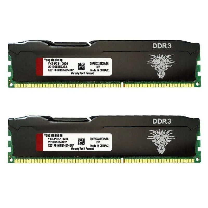 DDR3 RAM 4 GB 8 GB 1333 MHz 1600 MHz Desktop-Speicher PC3-10600 PC3-12800 240-Pin Non-ECC Unbuffered DIMM Kühlweste schwarz