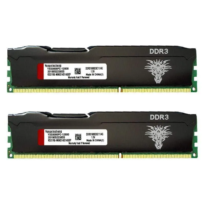DDR3 RAM 4 GB 8 GB 1333 MHz 1600 MHz Desktop-Speicher PC3-10600 PC3-12800 240-Pin Non-ECC Unbuffered DIMM Kühlweste schwarz