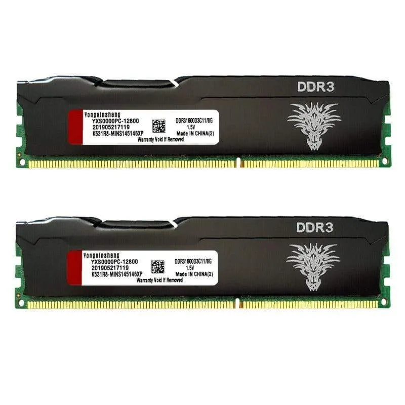 DDR3 RAM 4 GB 8 GB 1333 MHz 1600 MHz Desktop-Speicher PC3-10600 PC3-12800 240-Pin Non-ECC Unbuffered DIMM Kühlweste schwarz