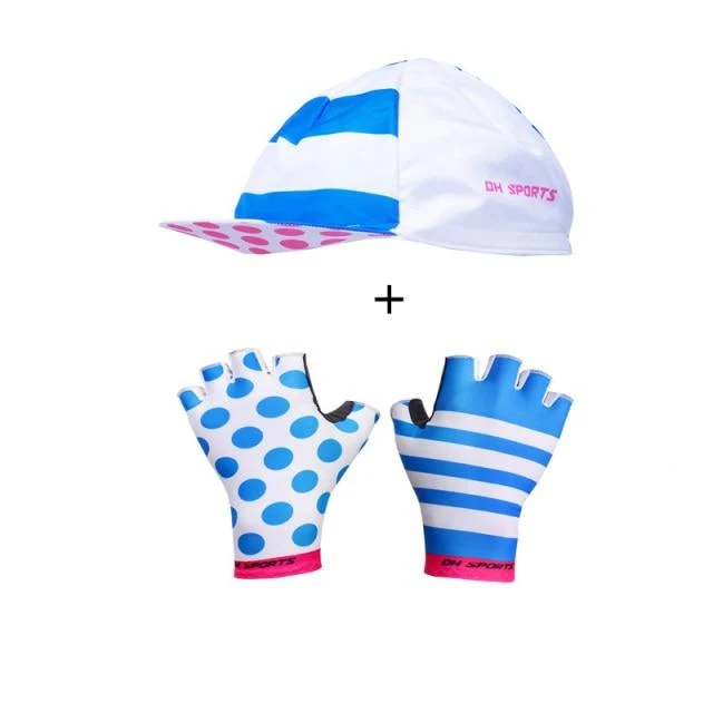 Stilvolle Fahrradhandschuhe Halbfinger Herren Damen Sport stoßfeste Fahrradhandschuhe GEL Racing Fahrradhandschuhe mit Radsocken Kappenset