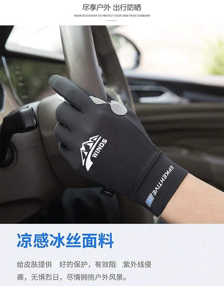 Seide Licht Handschuhe Sommer Dünne Männer Sport Radfahren Laufen Fitness Fahren Im Freien Angeln Frauen Nicht-Slip Touchscreen Handschuhe