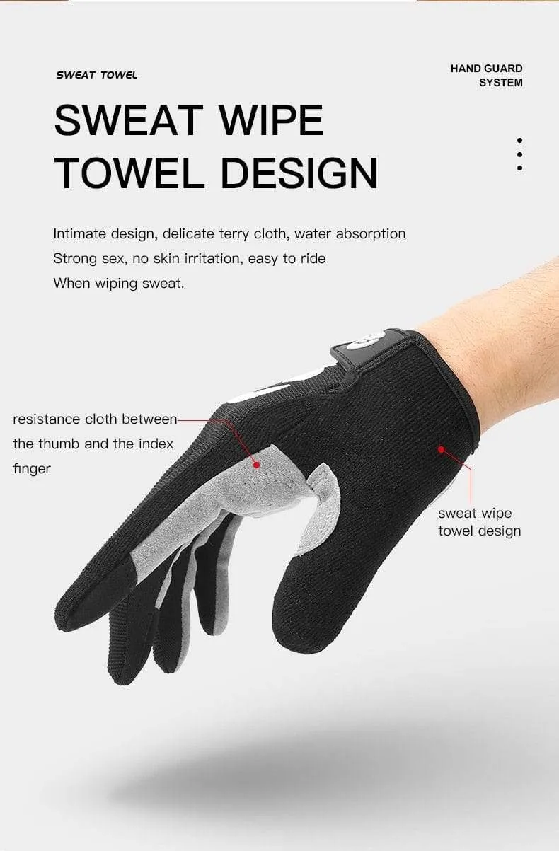 Sommer-Fahrrad-Vollfinger-Fahrradhandschuhe, absorbieren Schweiß für Männer und Frauen, Fahrradfahren, Outdoor-Sport, Schutz