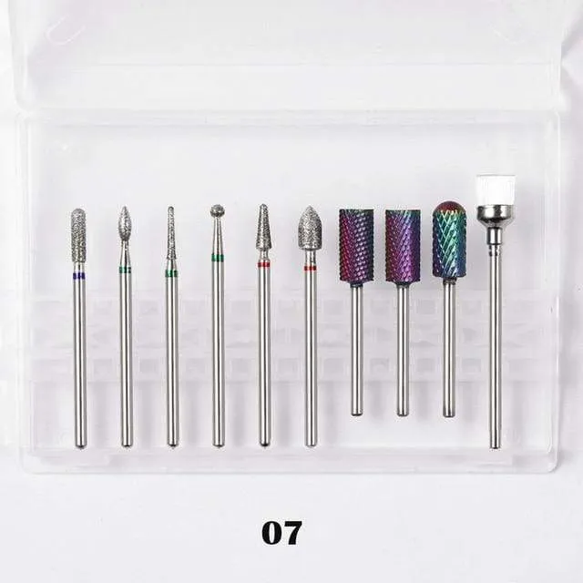 10Pcs / box Qualität Nagelbohrer Elektrische Nagelhaut Sauber Rotary Für Maniküre Pediküre Wolframlegierung Schleifkopf Schleifer Werkzeug