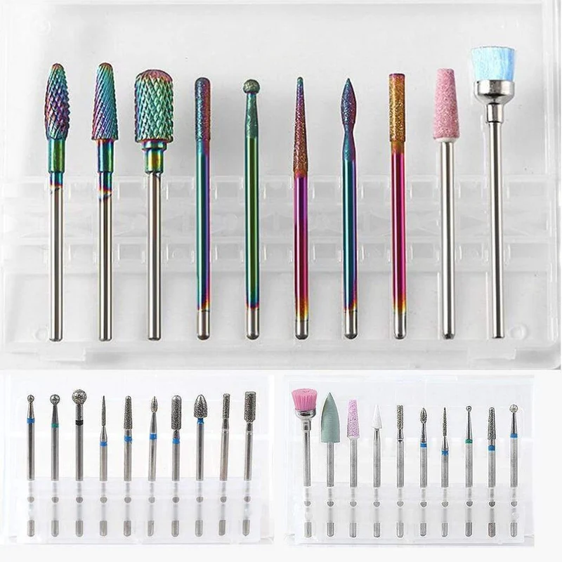 10Pcs / box Qualität Nagelbohrer Elektrische Nagelhaut Sauber Rotary Für Maniküre Pediküre Wolframlegierung Schleifkopf Schleifer Werkzeug