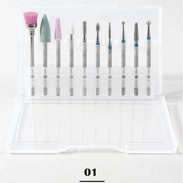 10Pcs / box Qualität Nagelbohrer Elektrische Nagelhaut Sauber Rotary Für Maniküre Pediküre Wolframlegierung Schleifkopf Schleifer Werkzeug