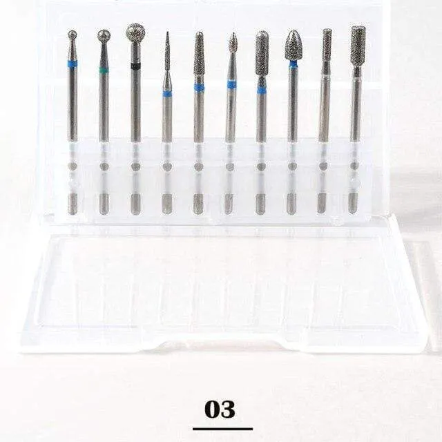 10Pcs / box Qualität Nagelbohrer Elektrische Nagelhaut Sauber Rotary Für Maniküre Pediküre Wolframlegierung Schleifkopf Schleifer Werkzeug
