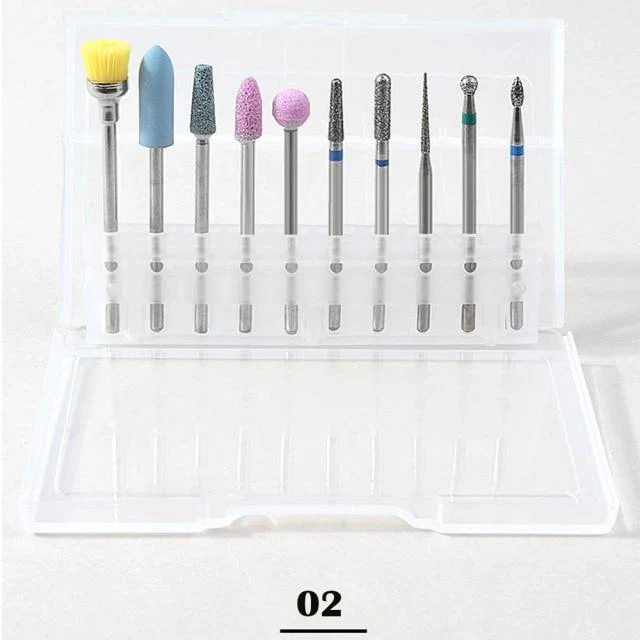10Pcs / box Qualität Nagelbohrer Elektrische Nagelhaut Sauber Rotary Für Maniküre Pediküre Wolframlegierung Schleifkopf Schleifer Werkzeug