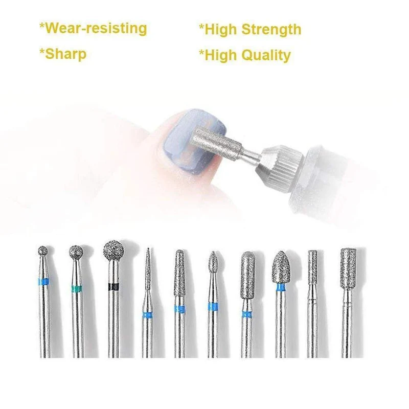 10Pcs / box Qualität Nagelbohrer Elektrische Nagelhaut Sauber Rotary Für Maniküre Pediküre Wolframlegierung Schleifkopf Schleifer Werkzeug