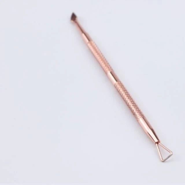 Dual-End-Nagelhautschieber zum Entfernen abgestorbener Haut aus Edelstahl, Nagelkunst-DIY-Design-Werkzeug, Nagellack-Schaber-Reiniger, Roségold
