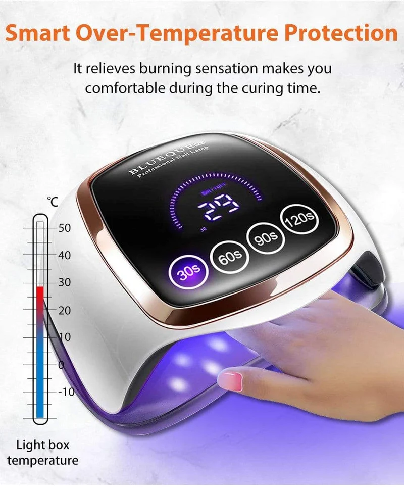 Nageltrockner für normalen Nagellack, UV-LED-Lampe für Maniküre-Werkzeugmaschinen, 84/90/72 W, Touch-LCD-Eislampe für Gel-Nägel, Trockenlampe