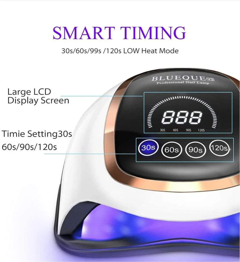 Nageltrockner für normalen Nagellack, UV-LED-Lampe für Maniküre-Werkzeugmaschinen, 84/90/72 W, Touch-LCD-Eislampe für Gel-Nägel, Trockenlampe