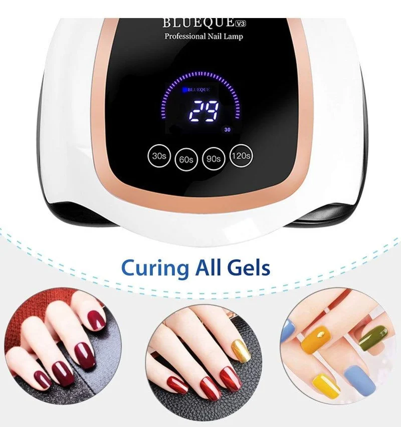Nageltrockner für normalen Nagellack, UV-LED-Lampe für Maniküre-Werkzeugmaschinen, 84/90/72 W, Touch-LCD-Eislampe für Gel-Nägel, Trockenlampe
