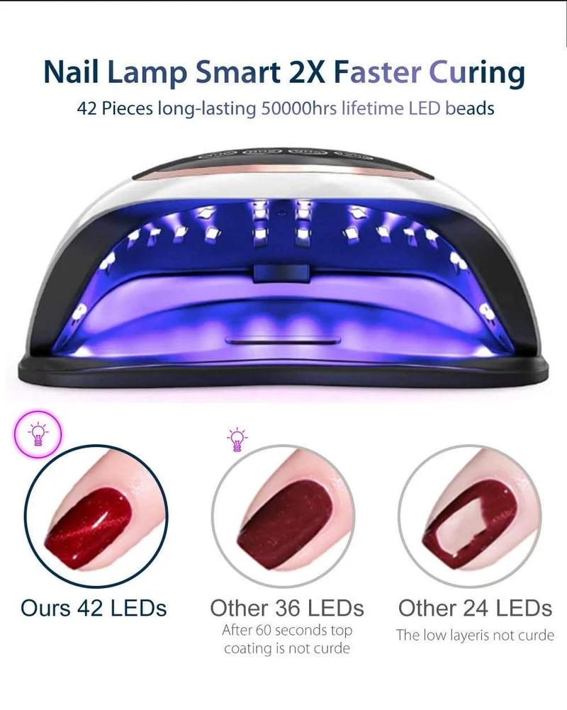 Nageltrockner für normalen Nagellack, UV-LED-Lampe für Maniküre-Werkzeugmaschinen, 84/90/72 W, Touch-LCD-Eislampe für Gel-Nägel, Trockenlampe