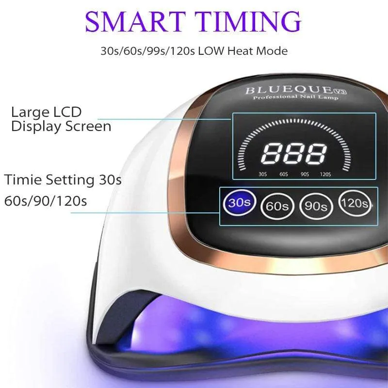 Nageltrockner für normalen Nagellack, UV-LED-Lampe für Maniküre-Werkzeugmaschinen, 84/90/72 W, Touch-LCD-Eislampe für Gel-Nägel, Trockenlampe