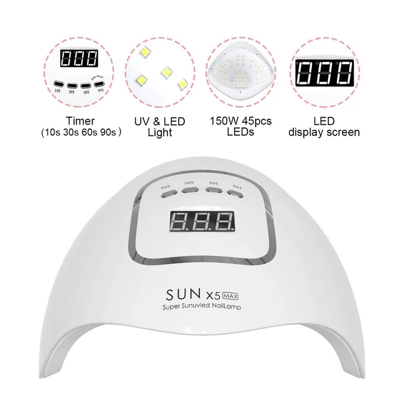 Nageltrockner für normalen Nagellack, UV-LED-Lampe für Maniküre-Werkzeugmaschinen, 84/90/72 W, Touch-LCD-Eislampe für Gel-Nägel, Trockenlampe