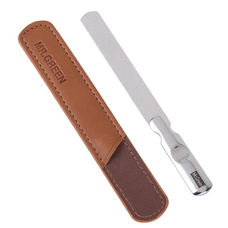 Professionelle Importe von Edelstahl-Metall-Nagelfeilen, Puffer, doppelseitige Maniküre-Werkzeuge, kleine Reibe- und Polierstreifen