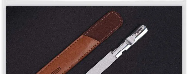 Professionelle Importe von Edelstahl-Metall-Nagelfeilen, Puffer, doppelseitige Maniküre-Werkzeuge, kleine Reibe- und Polierstreifen