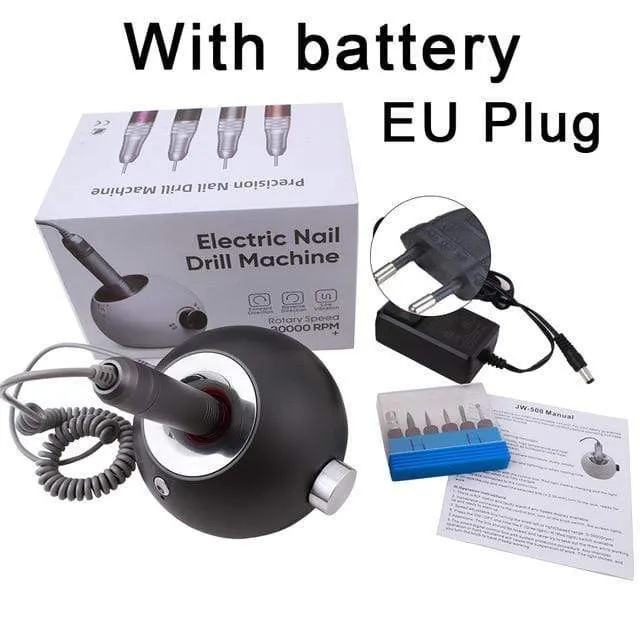 35000 U/min Tragbare wiederaufladbare elektrische Nagelbohrmaschine Feile Pediküreausrüstung Maniküreset Nagelgel-Kunstpolierwerkzeuge