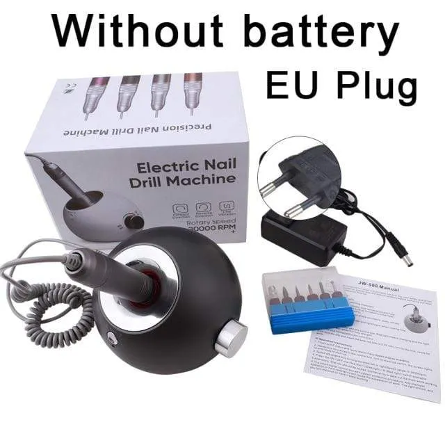 35000 U/min Tragbare wiederaufladbare elektrische Nagelbohrmaschine Feile Pediküreausrüstung Maniküreset Nagelgel-Kunstpolierwerkzeuge