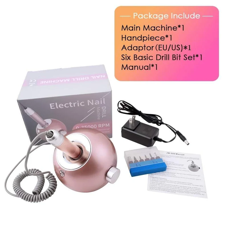 35000 U/min Tragbare wiederaufladbare elektrische Nagelbohrmaschine Feile Pediküreausrüstung Maniküreset Nagelgel-Kunstpolierwerkzeuge
