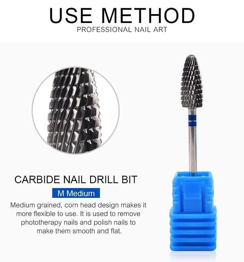 Nagelbohrer, Hartmetall-Fräser, Nagelkunst-Werkzeug für elektrische Maniküre, Nagelbohrmaschine, Nagelzubehör, Werkzeuge zum Entfernen von Gel