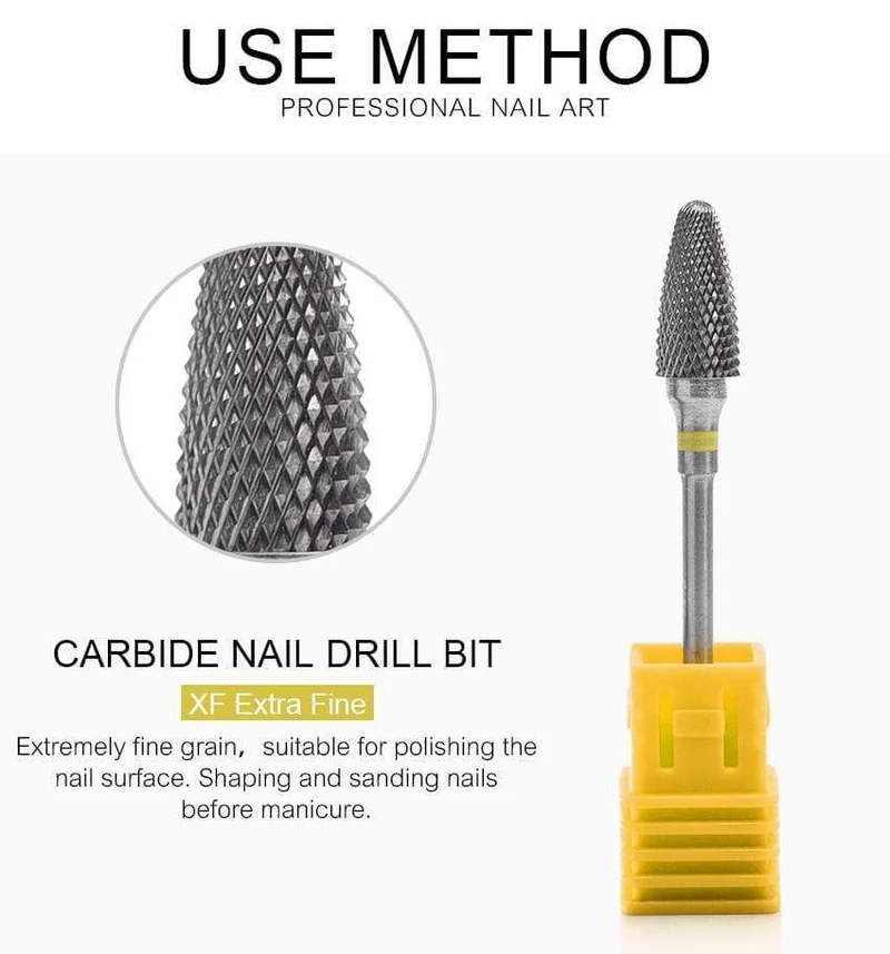 Nagelbohrer, Hartmetall-Fräser, Nagelkunst-Werkzeug für elektrische Maniküre, Nagelbohrmaschine, Nagelzubehör, Werkzeuge zum Entfernen von Gel