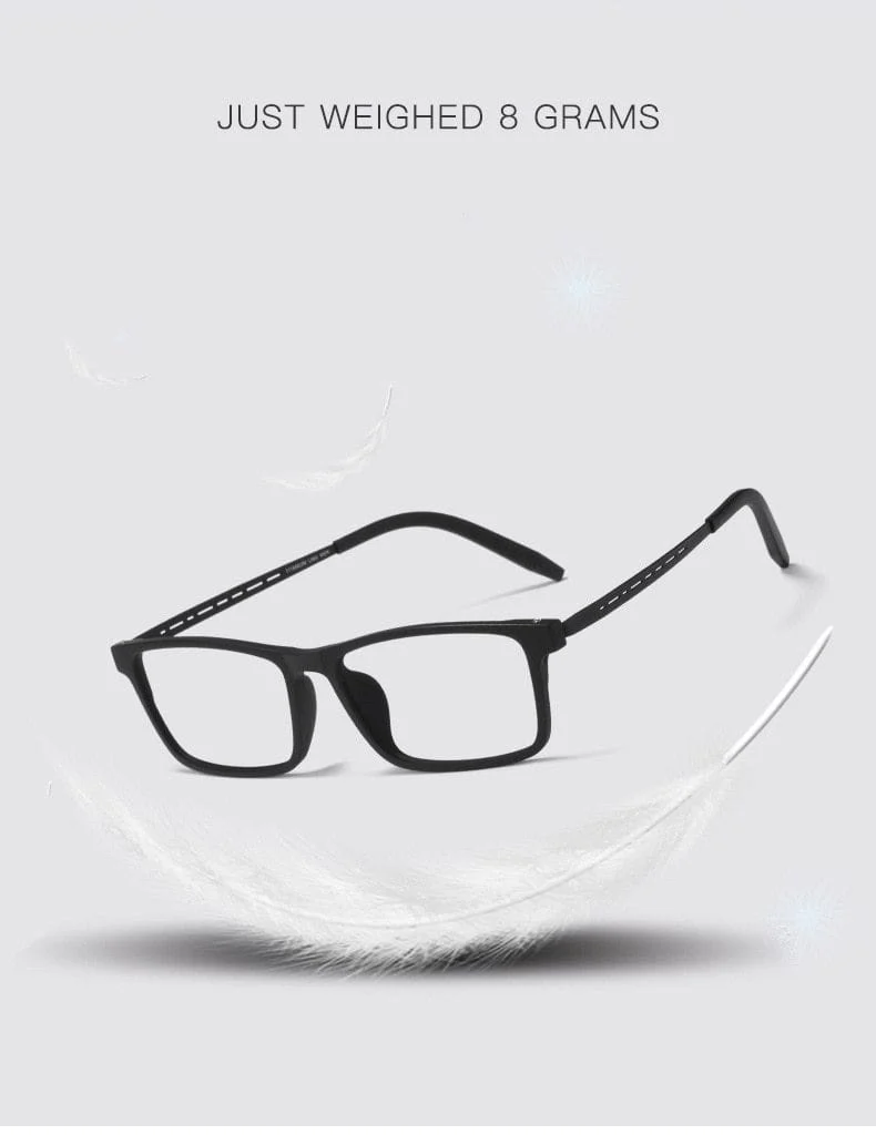 Titan-Brillengestell für Herren, bequem, großer Rahmen, TR-Brillengestell, ultraleicht, quadratisch, Myopie, optische Brillenfassung 8822T