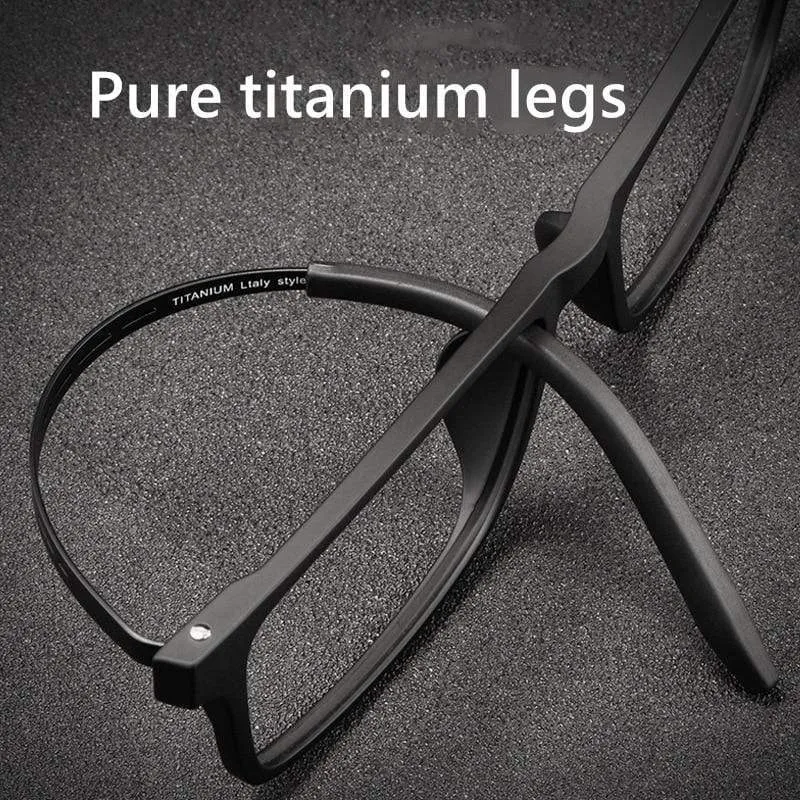 Titan-Brillengestell für Herren, bequem, großer Rahmen, TR-Brillengestell, ultraleicht, quadratisch, Myopie, optische Brillenfassung 8822T
