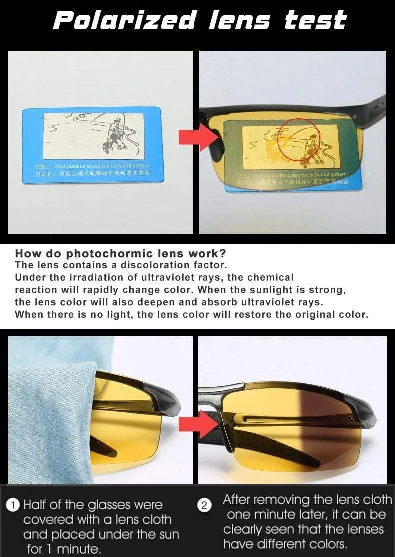 Anti-Glare Tag Nachtsichtbrille für Autofahrer Männer Polarisierte Sonnenbrille Photochrome Fahrerbrille Brille zonnebril heren