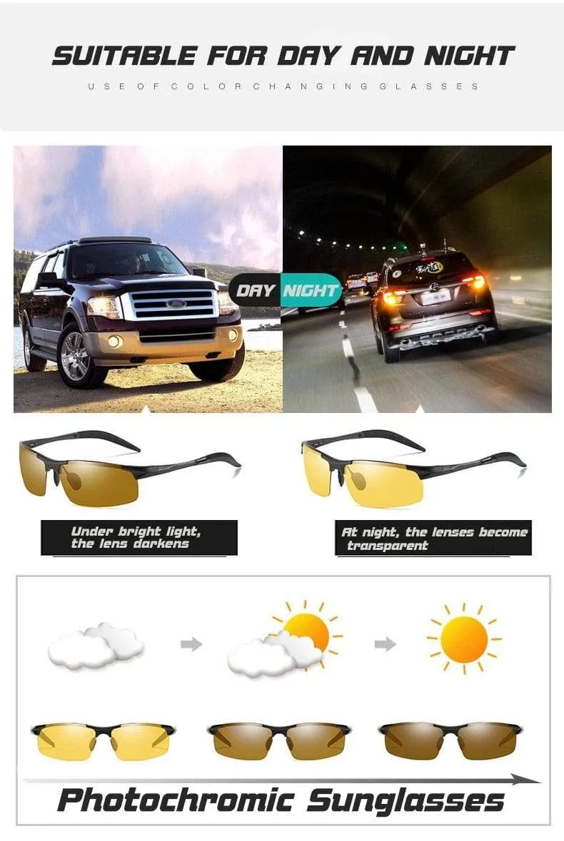 Anti-Glare Tag Nachtsichtbrille für Autofahrer Männer Polarisierte Sonnenbrille Photochrome Fahrerbrille Brille zonnebril heren