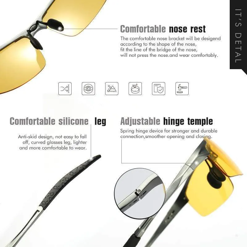 Anti-Glare Tag Nachtsichtbrille für Autofahrer Männer Polarisierte Sonnenbrille Photochrome Fahrerbrille Brille zonnebril heren